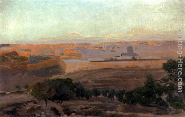 Blick Auf Jerusalem Vom Olberg Aus painting - Gustav Bauernfeind Blick Auf Jerusalem Vom Olberg Aus art painting